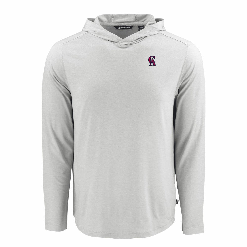 Los Angeles Angels Cutter & Buck Coastline Epic Comfort Recycled Eco Hoodie Long Sleeve T-Shirt - Gray Hoodies