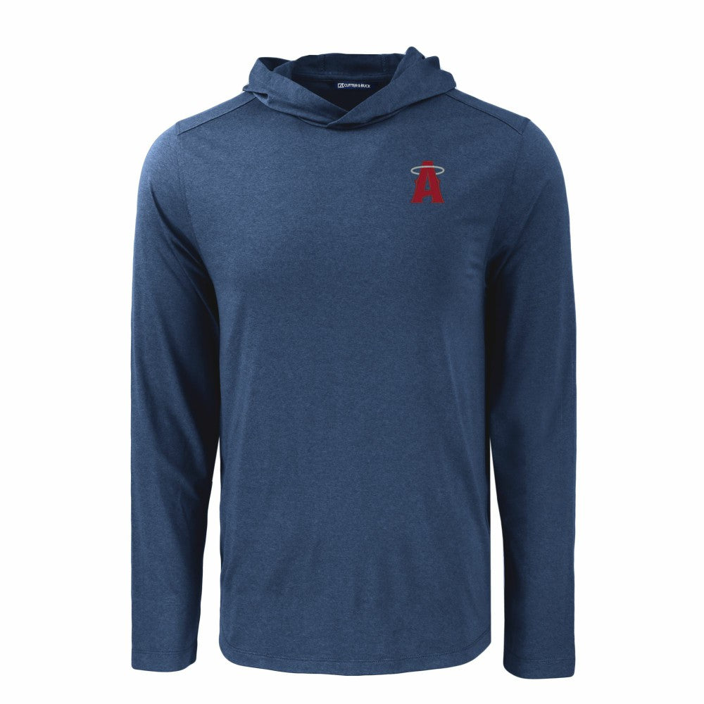 Los Angeles Angels Cutter & Buck Coastline Epic Comfort Recycled Eco Hoodie Long Sleeve T-Shirt - Navy Hoodies