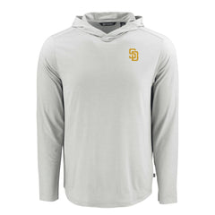 San Diego Padres Cutter & Buck Coastline Epic Comfort Recycled Eco Hoodie Long Sleeve T-Shirt - Gray Hoodies