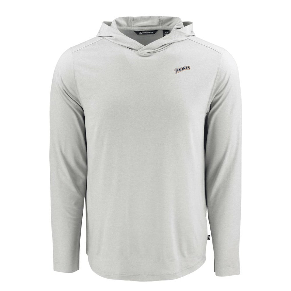 San Diego Padres Cutter & Buck Coastline Epic Comfort Recycled Eco Hoodie Long Sleeve T-Shirt - Gray Hoodies