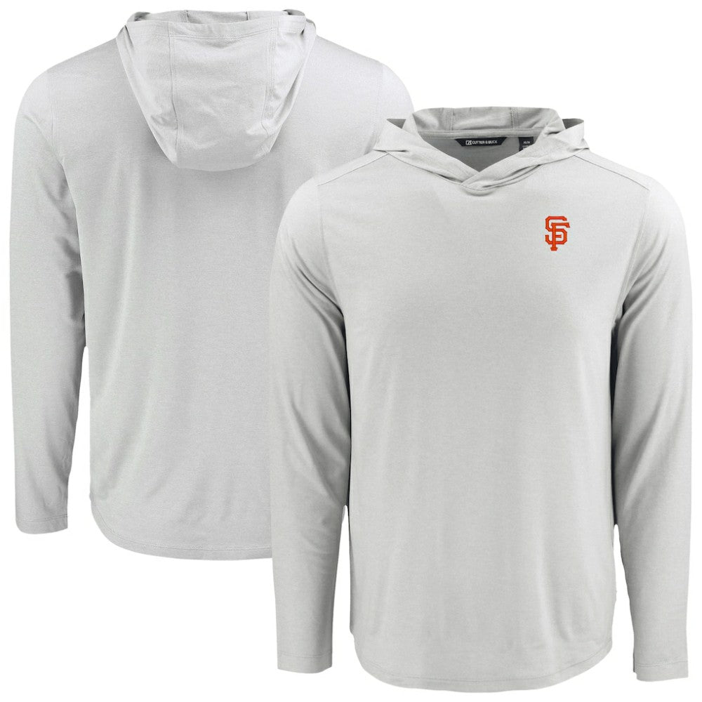 San Francisco Giants Cutter & Buck Coastline Epic Comfort Recycled Eco Hoodie Long Sleeve T-Shirt - Gray Hoodies