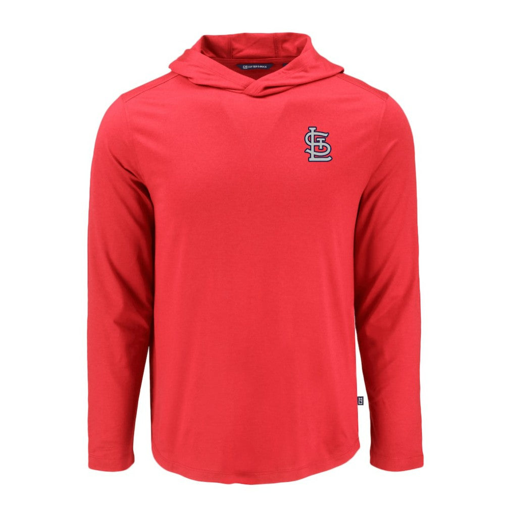 St. Louis Cardinals Cutter & Buck Coastline Epic Comfort Recycled Eco Hoodie Long Sleeve T-Shirt - Red Hoodies