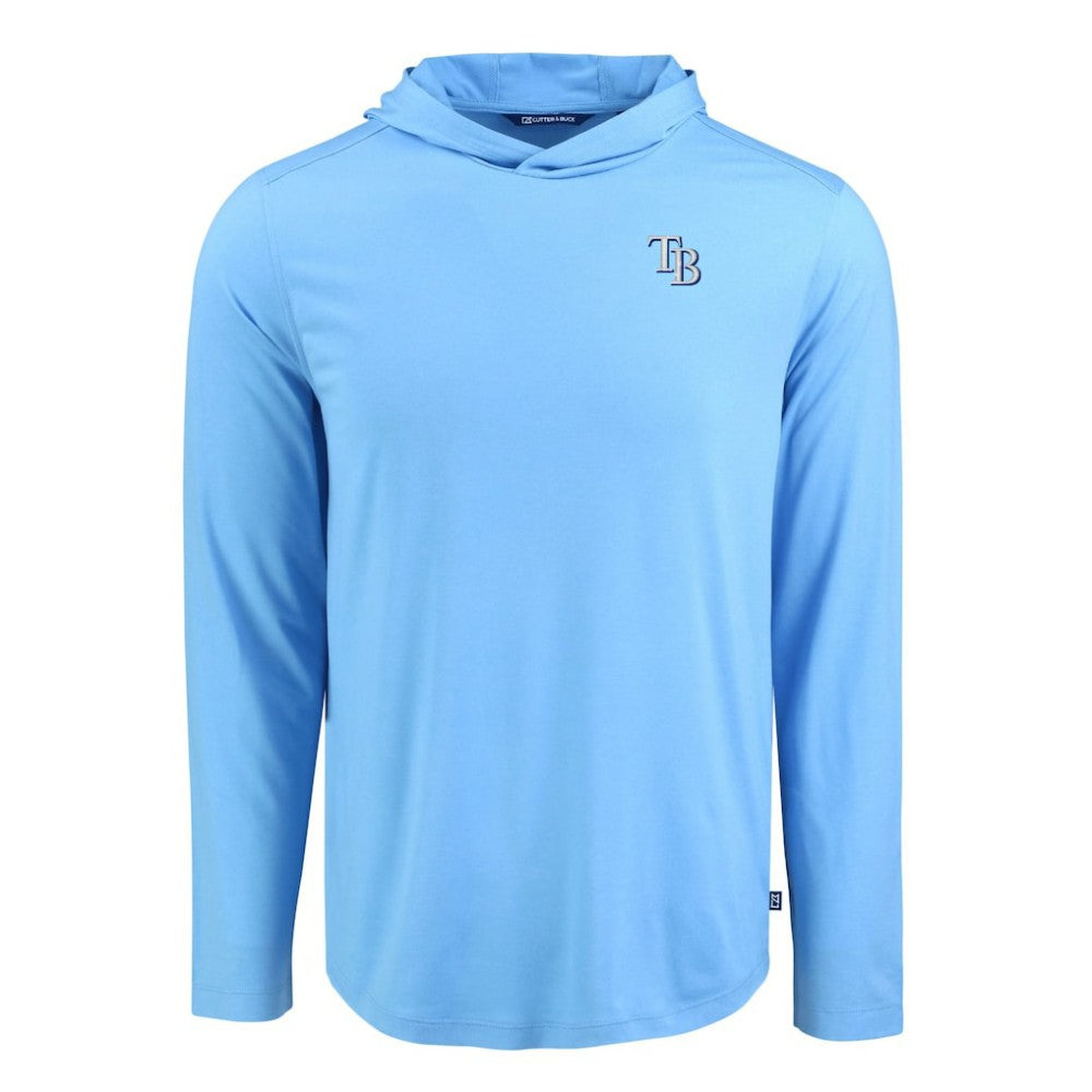 Tampa Bay Rays Cutter & Buck Coastline Epic Comfort Recycled Eco Hoodie Long Sleeve T-Shirt - Light Blue Hoodies