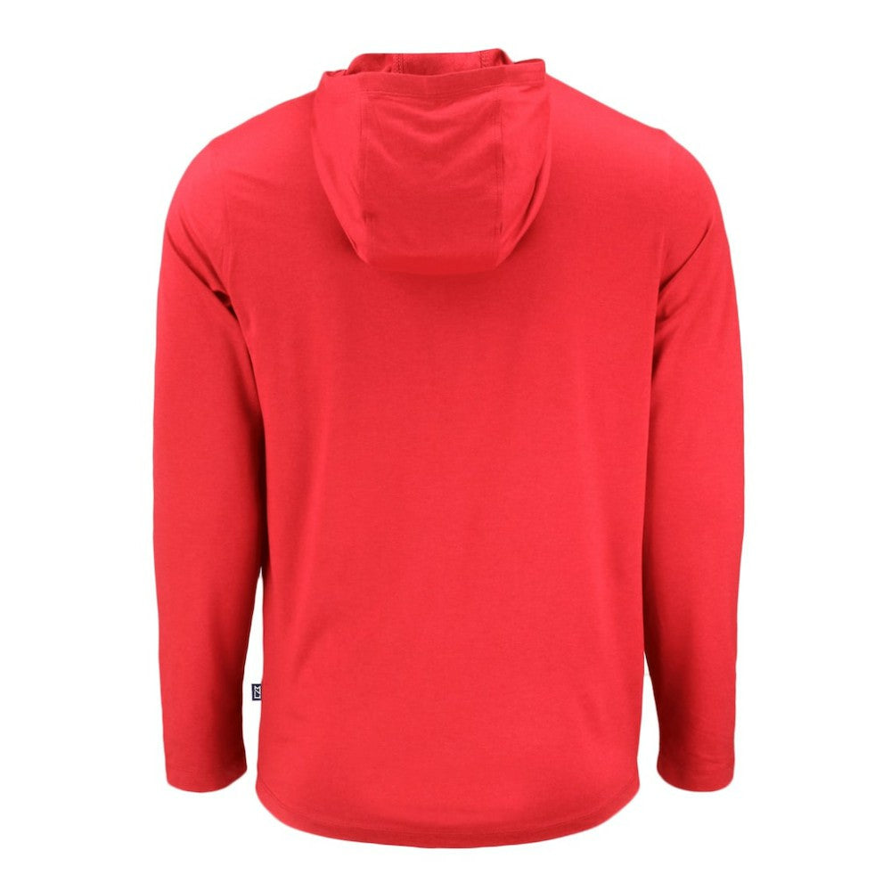 Texas Rangers Cutter & Buck Coastline Epic Comfort Recycled Eco Hoodie Long Sleeve T-Shirt - Red Hoodies