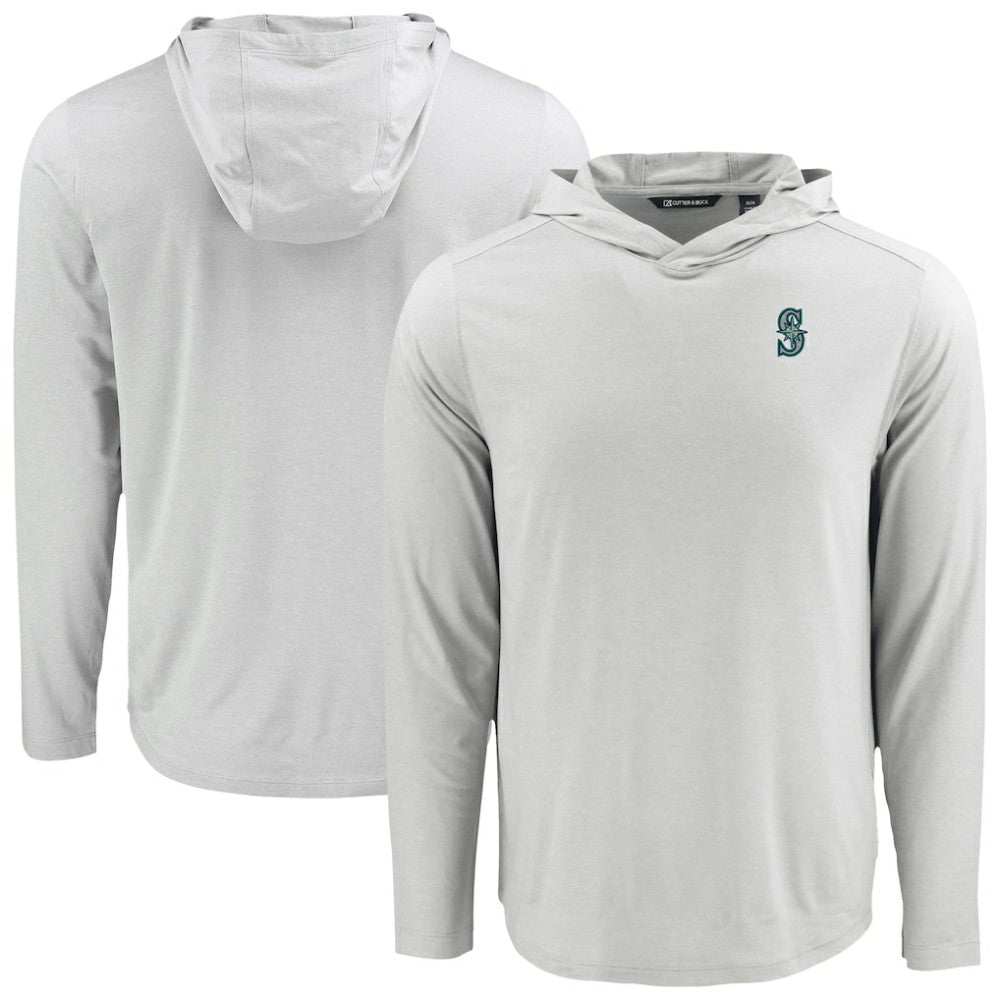 Seattle Mariners Cutter & Buck Coastline Epic Comfort Recycled Eco Hoodie Long Sleeve T-Shirt - Gray Hoodies