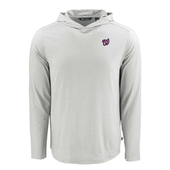 Washington Nationals Cutter & Buck Coastline Epic Comfort Recycled Eco Hoodie Long Sleeve T-Shirt - Gray Hoodies