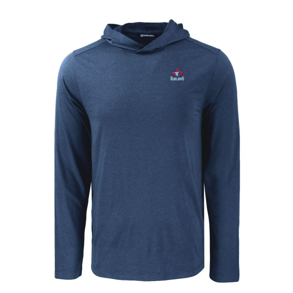 Toronto Blue Jays Cutter & Buck Coastline Epic Comfort Recycled Eco Hoodie Long Sleeve T-Shirt - Navy Hoodies