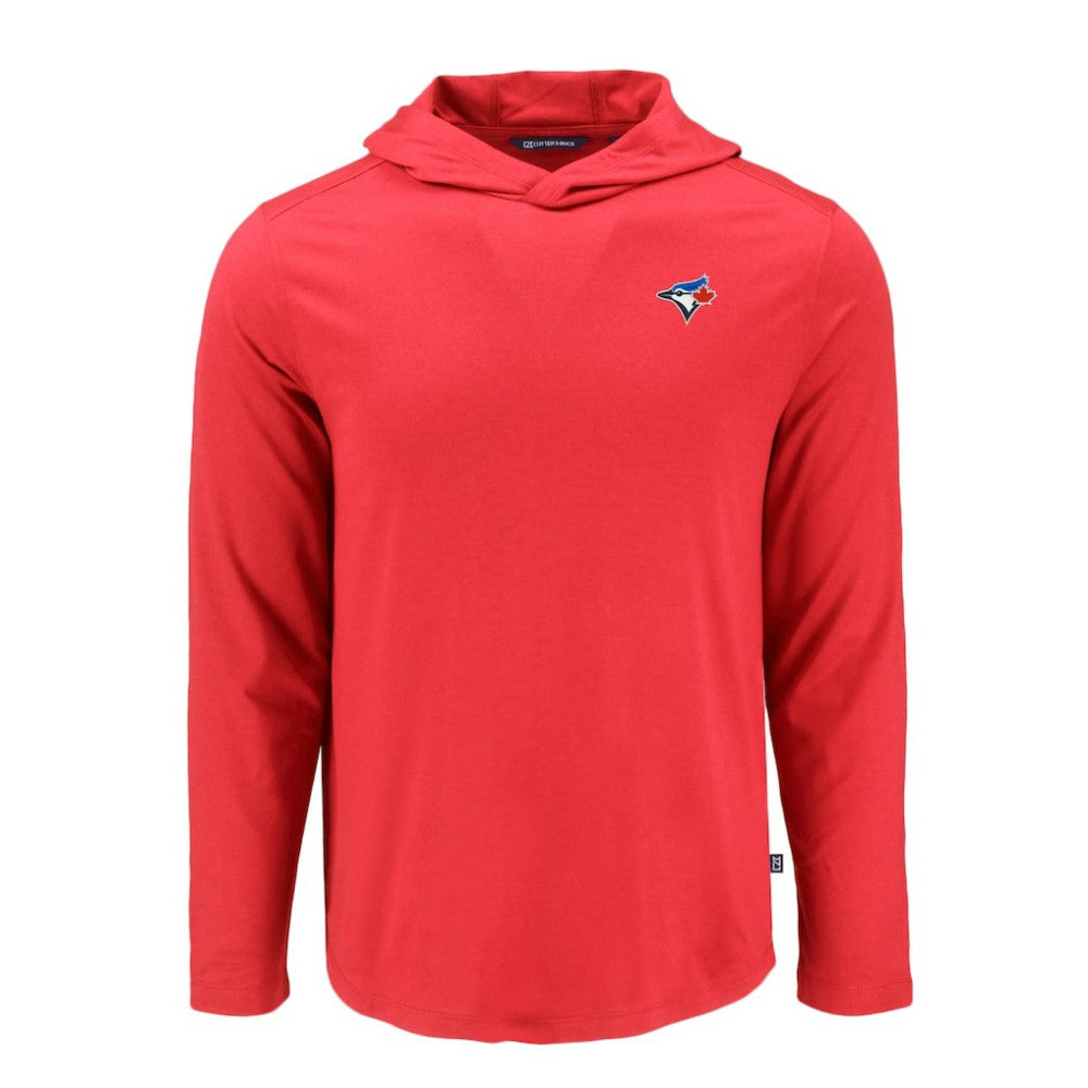 Toronto Blue Jays Cutter & Buck Coastline Epic Comfort Recycled Eco Hoodie Long Sleeve T-Shirt - Red Hoodies