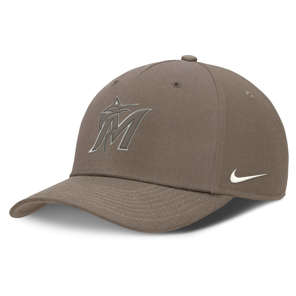 Miami Marlins Nike Rise Performance Adjustable Hat - Brown Hats