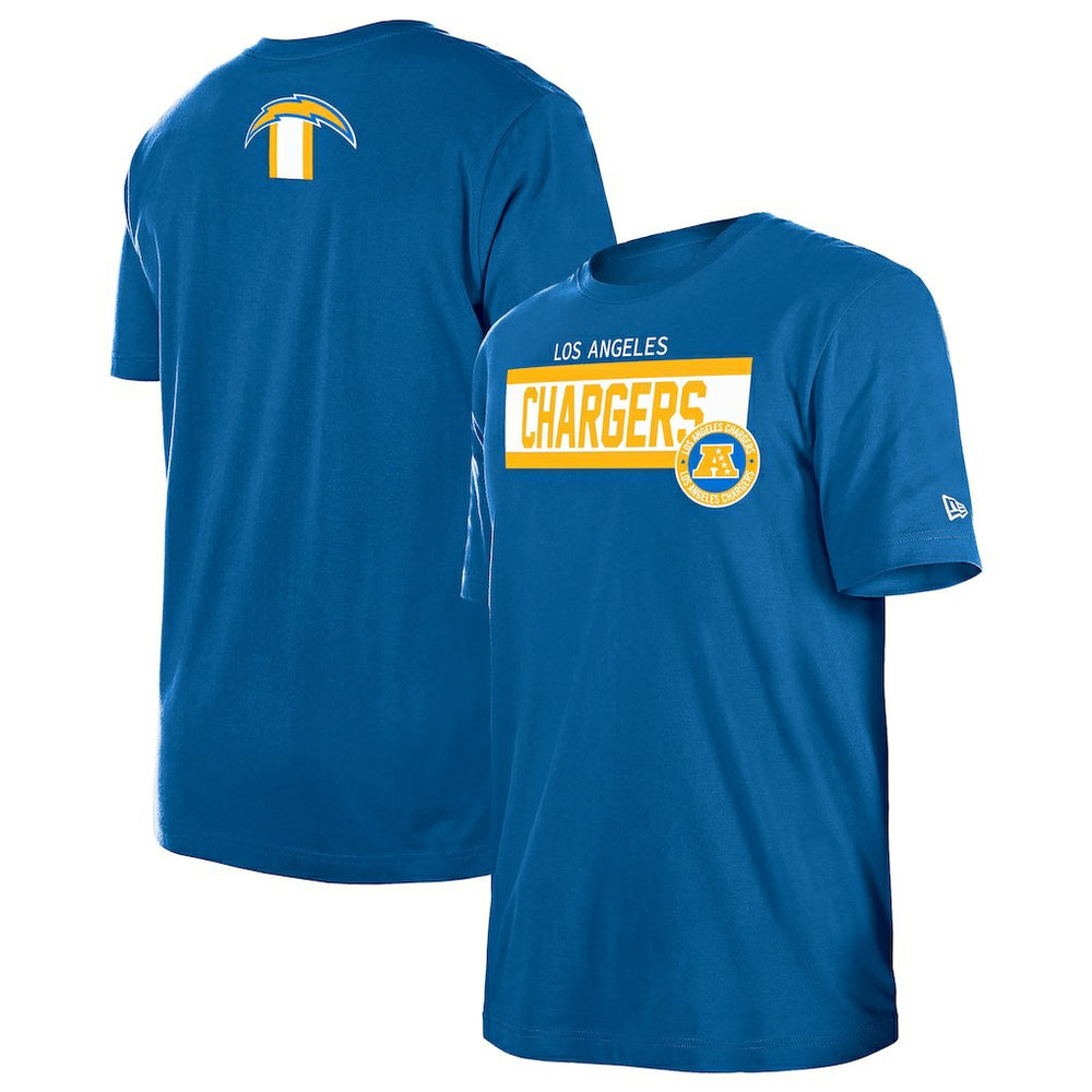 Los Angeles Chargers New Era 3rd Down High Density Print T-Shirt - Blue T-shirts