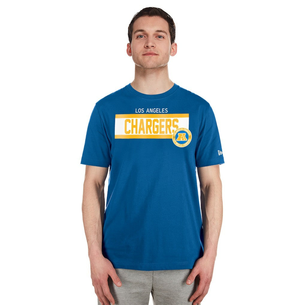 Los Angeles Chargers New Era 3rd Down High Density Print T-Shirt - Blue T-shirts