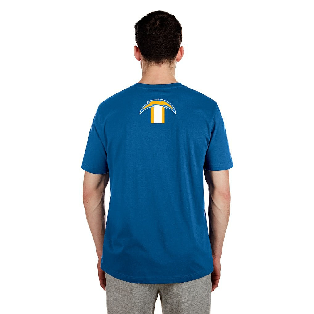 Los Angeles Chargers New Era 3rd Down High Density Print T-Shirt - Blue T-shirts