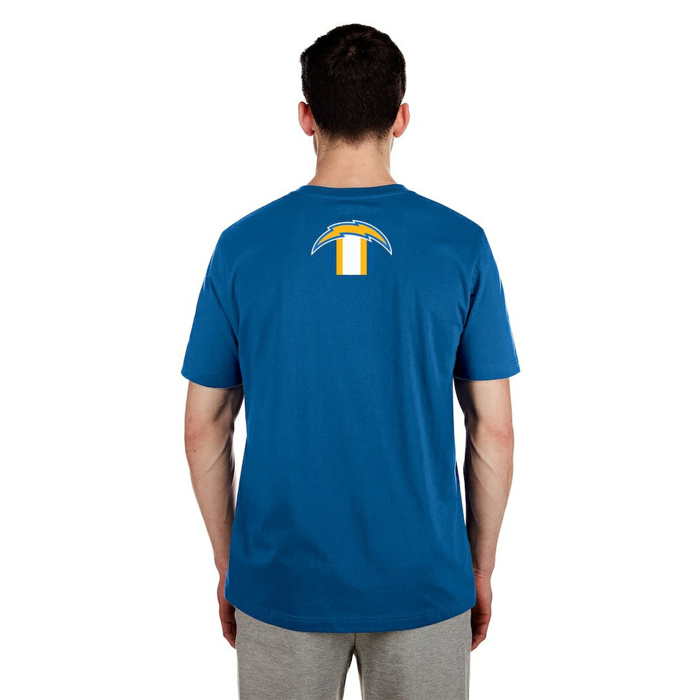 Los Angeles Chargers New Era 3rd Down High Density Print T-Shirt - Blue T-shirts