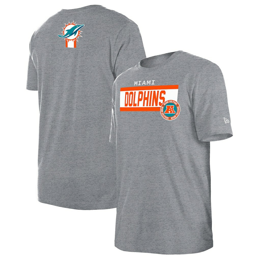 Miami Dolphins New Era 3rd Down High Density Print T-Shirt - Gray T-shirts