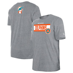 Miami Dolphins New Era 3rd Down High Density Print T-Shirt - Gray T-shirts