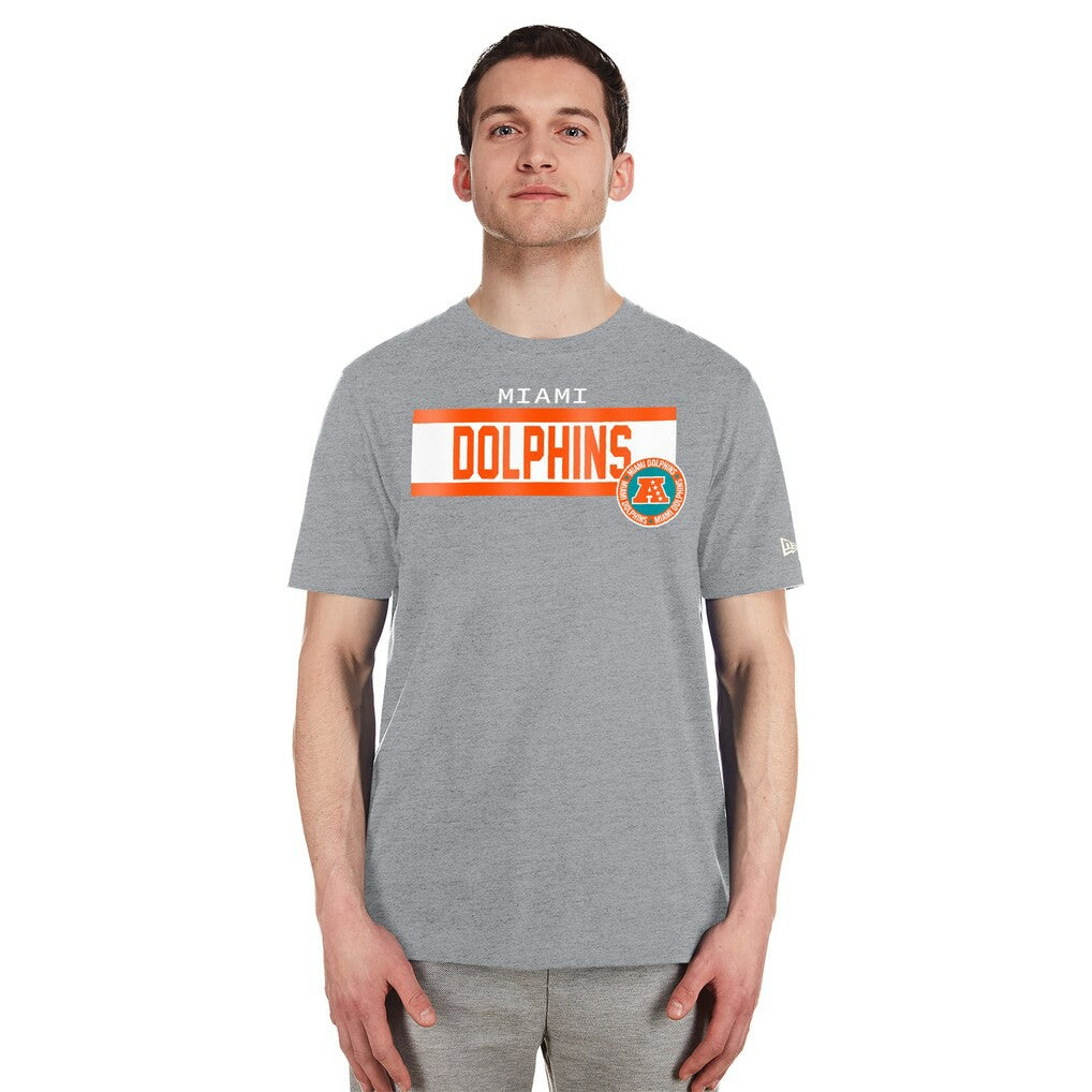 Miami Dolphins New Era 3rd Down High Density Print T-Shirt - Gray T-shirts