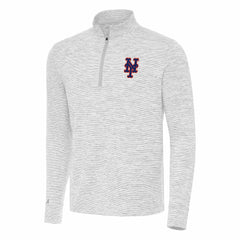 New York Mets Antigua Cause Quarter-Zip Top - Gray/White Tops