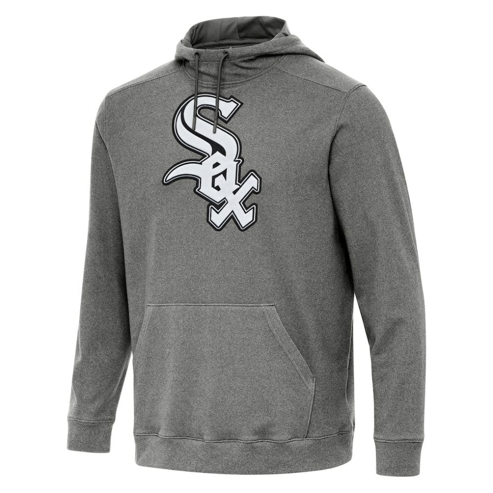 Chicago White Sox Antigua Cloud Pullover Hoodie - Heather Black Hoodies