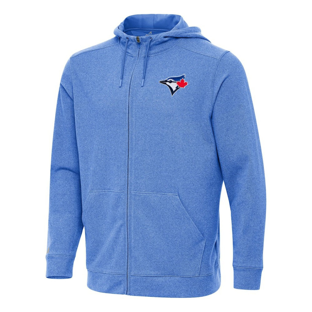 Toronto Blue Jays Antigua Effortless Full-Zip Hooded Jacket - Heather Royal Jackets