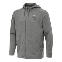 Chicago White Sox Antigua Effortless Full-Zip Hooded Jacket - Heather Black Jackets