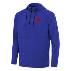 Philadelphia Phillies Antigua Spikes Quarter-Zip Pullover Hoodie - Heather Royal Hoodies