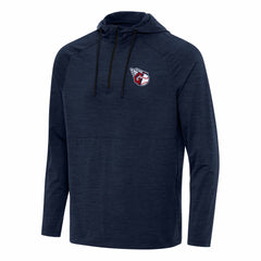 Cleveland Guardians Antigua Spikes Quarter-Zip Pullover Hoodie - Heather Navy Hoodies
