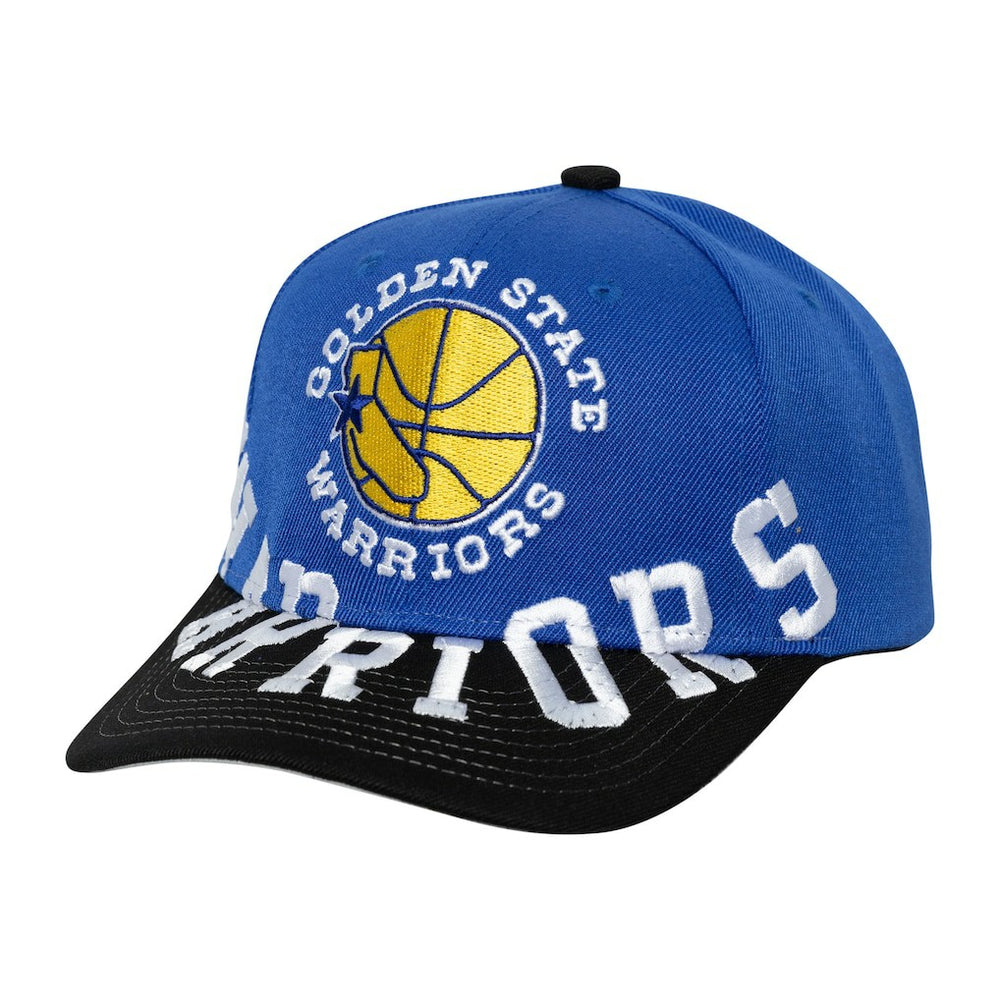 Golden State Warriors Underarch Two-Tone Pro Crown Snapback Hat Royal/Black - Mitchell & Ness
