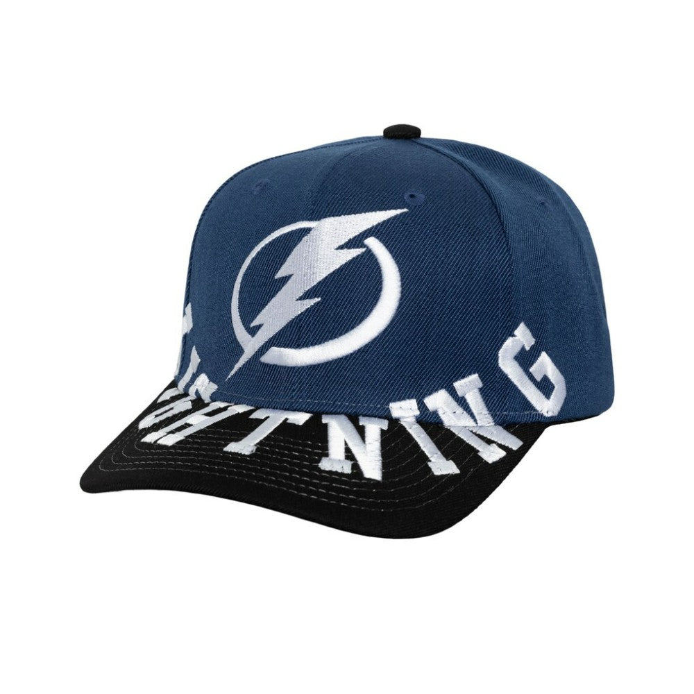 Tampa Bay Lightning Mitchell & Ness Underarch Two-Tone Pro Crown Snapback Hat - Blue/Black | US 201994443