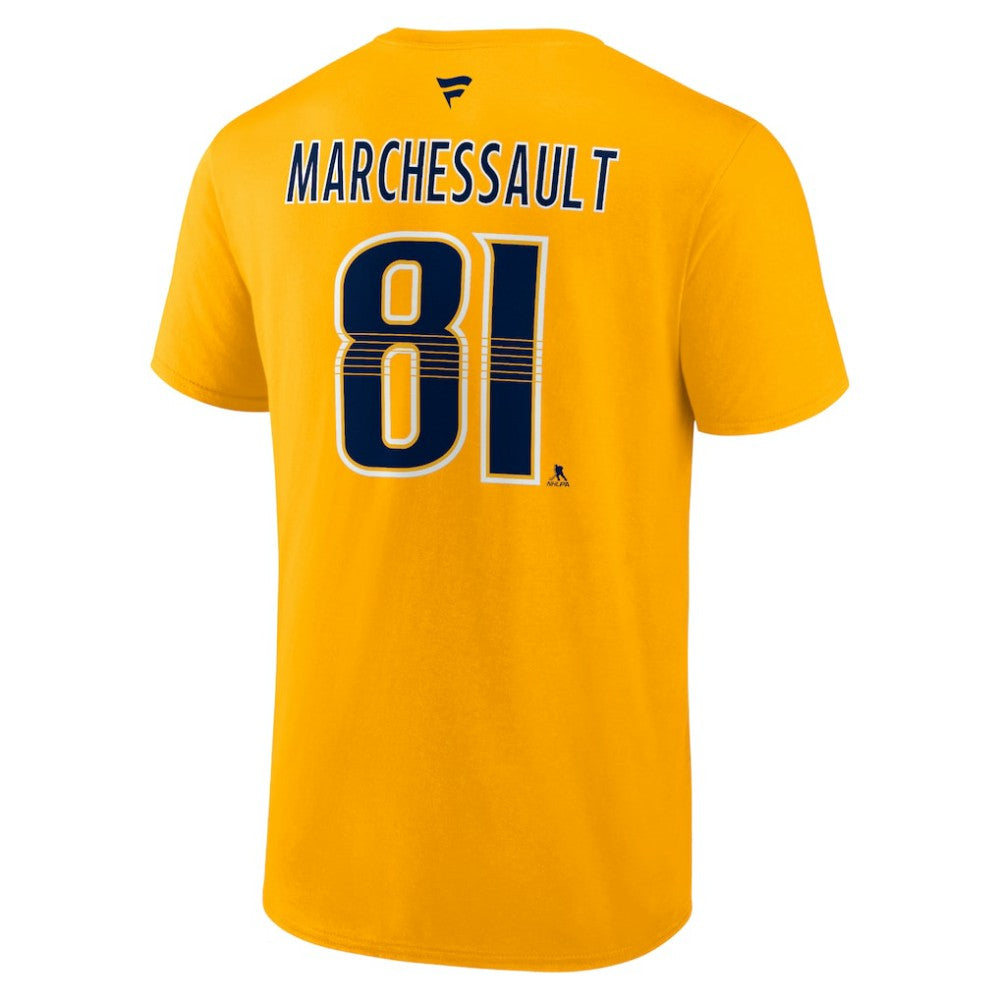 Jonathan Marchessault Nashville Predators Fanatics Authentic Stack Name & Number T-Shirt - Gold | US 201994513