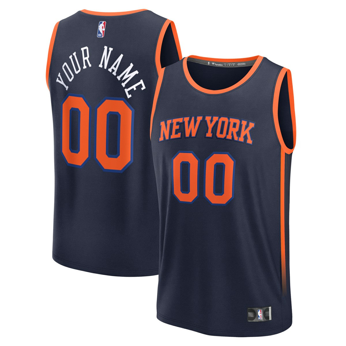 New York Knicks Fast Break Custom Jersey Statement Edition Navy - Fanatics
