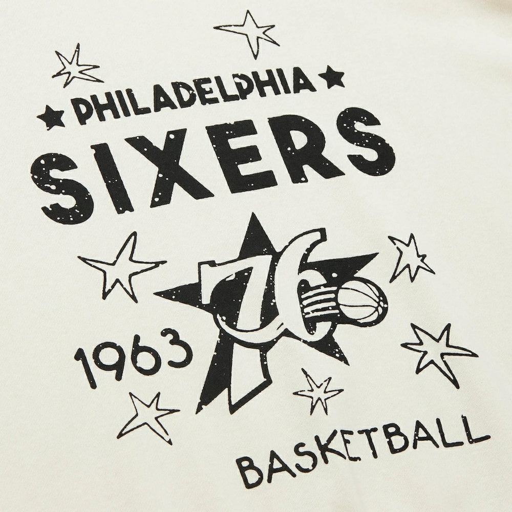 Philadelphia 76ers Women's Hardwood Classics Pullover Sweatshirt Cream - Mitchell & Ness