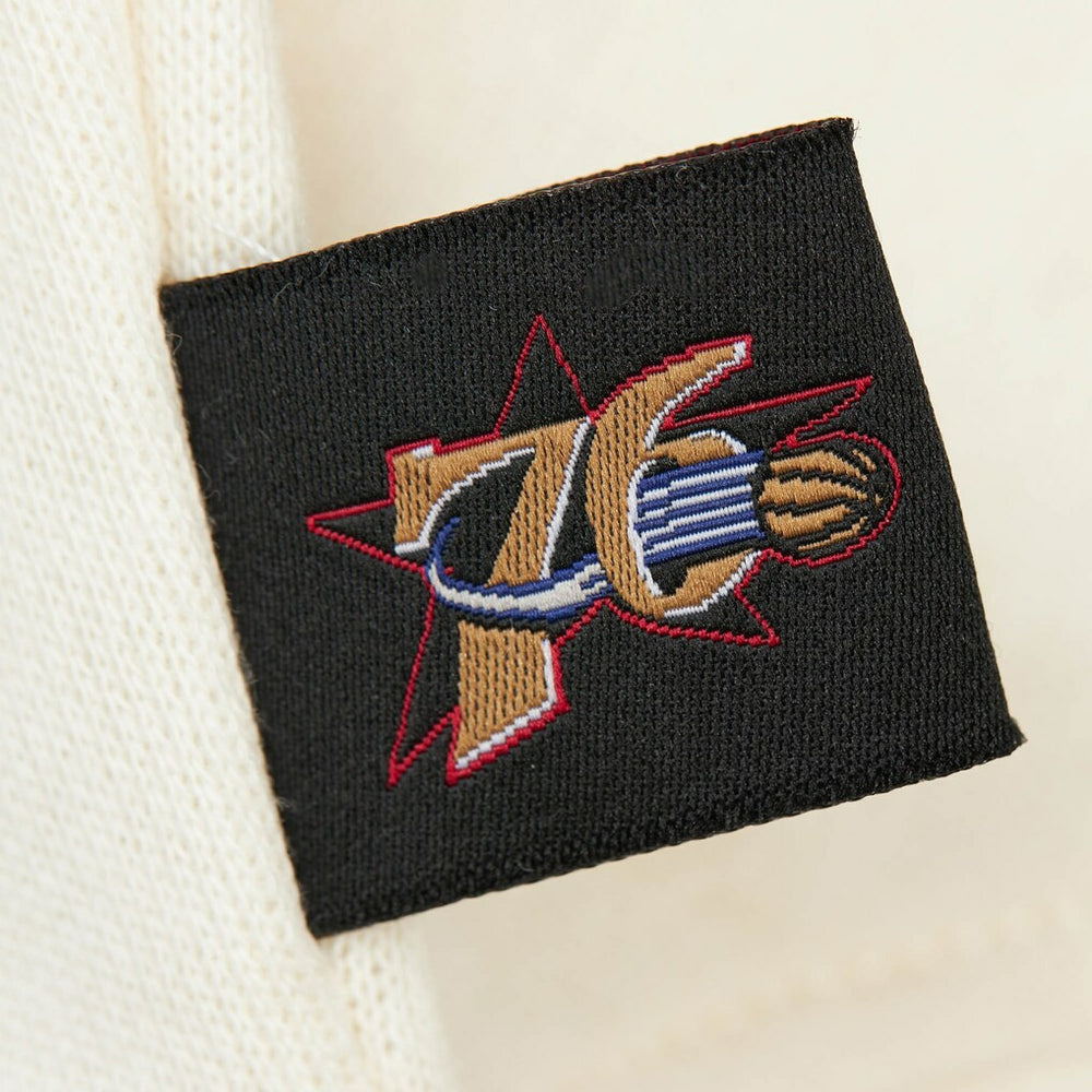 Philadelphia 76ers Women's Hardwood Classics Pullover Sweatshirt Cream - Mitchell & Ness