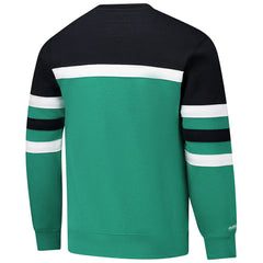 Boston Celtics Hardwood Classics Vintage Logo Head Coach Pullover Sweatshirt Kelly Green/Black - Mitchell & Ness