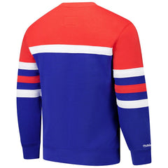 Denver Nuggets Hardwood Classics Vintage Logo Head Coach Pullover Sweatshirt Royal/Red - Mitchell & Ness