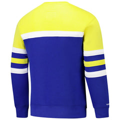 Golden State Warriors Hardwood Classics Vintage Logo Head Coach Pullover Sweatshirt Royal/Gold - Mitchell & Ness
