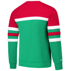 Milwaukee Bucks Hardwood Classics Vintage Logo Head Coach Pullover Sweatshirt Green/Red - Mitchell & Ness