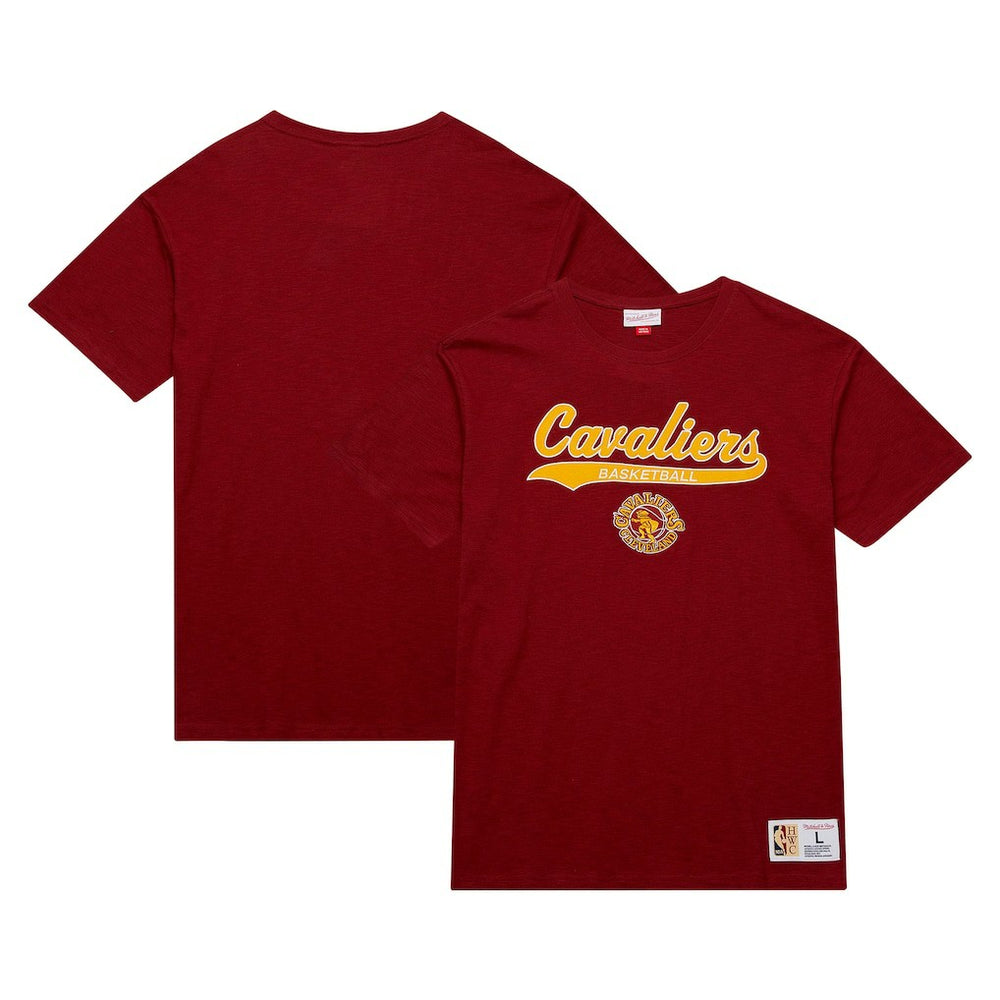 Cleveland Cavaliers Hardwood Classics Felt Applique Slub T-Shirt Wine - Mitchell & Ness