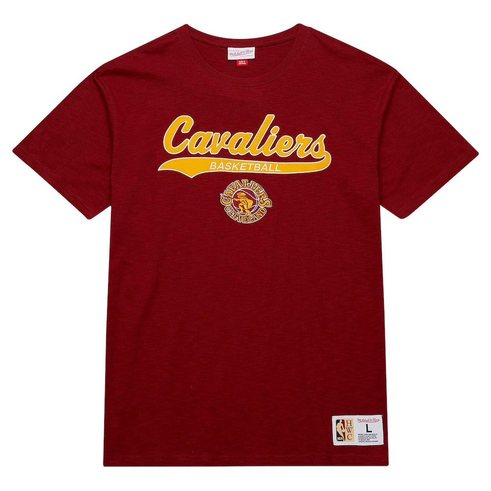Cleveland Cavaliers Hardwood Classics Felt Applique Slub T-Shirt Wine - Mitchell & Ness