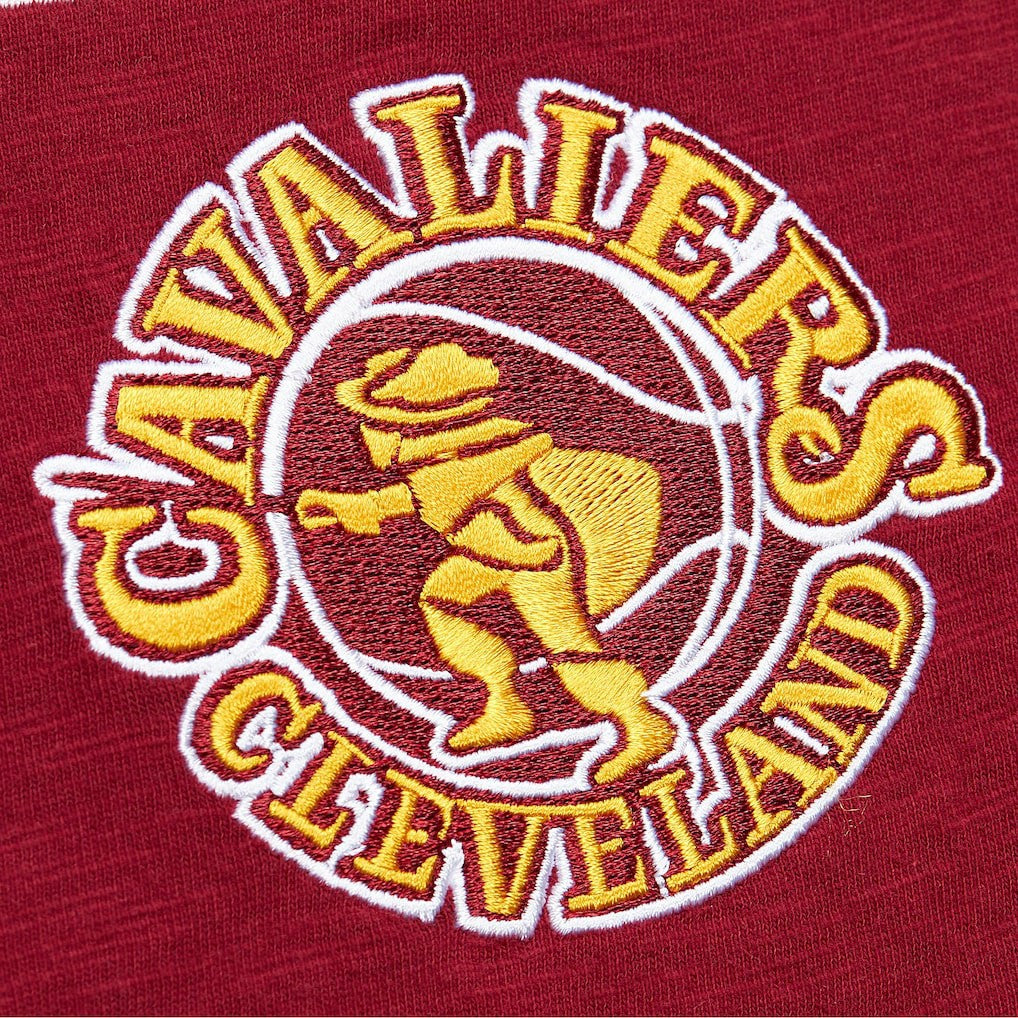 Cleveland Cavaliers Hardwood Classics Felt Applique Slub T-Shirt Wine - Mitchell & Ness