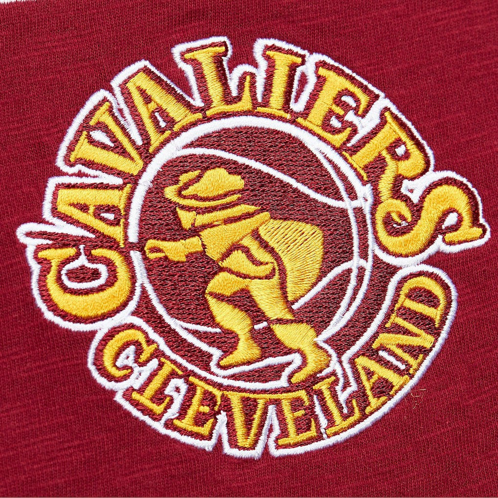 Cleveland Cavaliers Hardwood Classics Felt Applique Slub T-Shirt Wine - Mitchell & Ness