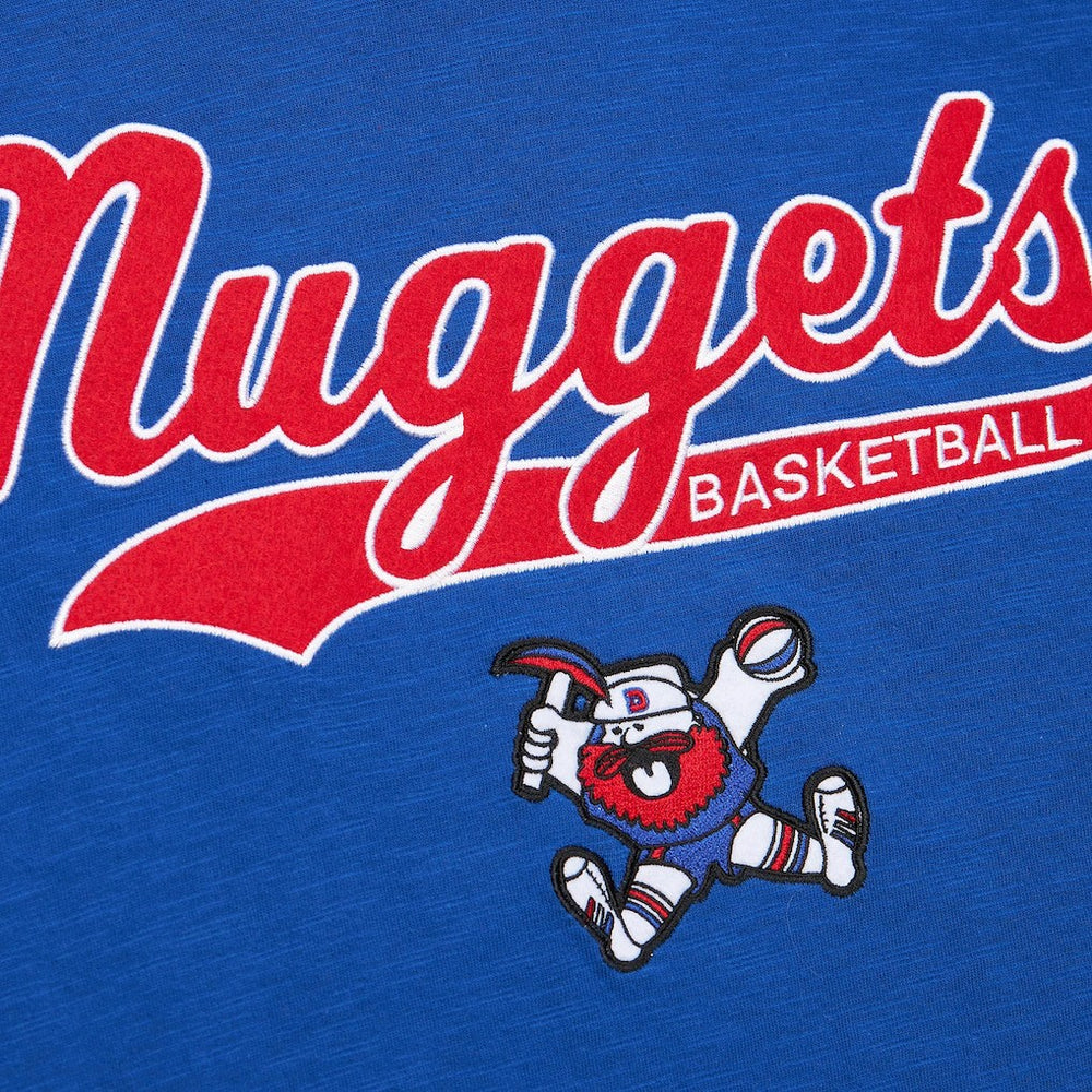 Denver Nuggets Hardwood Classics Felt Applique Slub T-Shirt Royal - Mitchell & Ness outlet