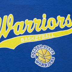 Golden State Warriors Hardwood Classics Felt Applique Slub T-Shirt Royal - Mitchell & Ness outlet