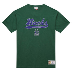 Milwaukee Bucks Hardwood Classics Felt Applique Slub T-Shirt Green - Mitchell & Ness outlet