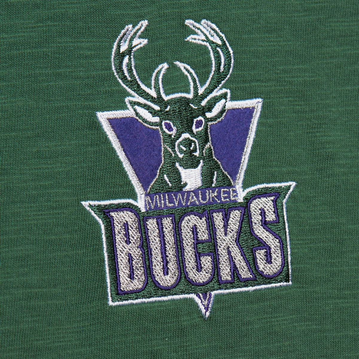 Milwaukee Bucks Hardwood Classics Felt Applique Slub T-Shirt Green - Mitchell & Ness outlet