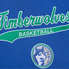 Minnesota Timberwolves Hardwood Classics Felt Applique Slub T-Shirt Blue - Mitchell & Ness