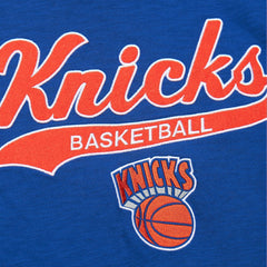 New York Knicks Hardwood Classics Felt Applique Slub T-Shirt Blue - Mitchell & Ness