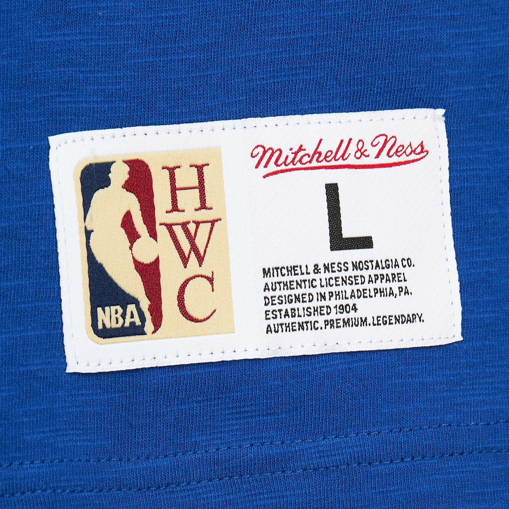 New York Knicks Hardwood Classics Felt Applique Slub T-Shirt Blue - Mitchell & Ness