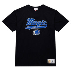 Orlando Magic Hardwood Classics Felt Applique Slub T-Shirt Black - Mitchell & Ness