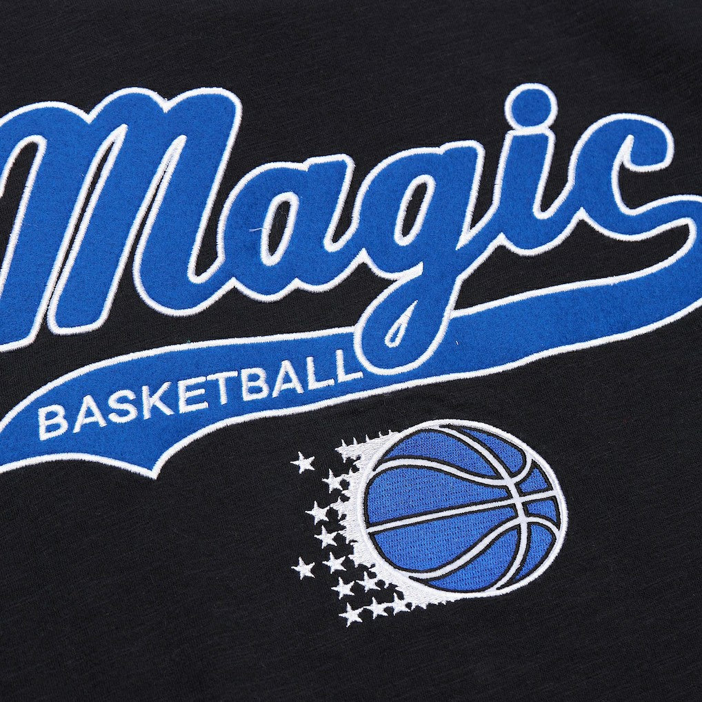 Orlando Magic Hardwood Classics Felt Applique Slub T-Shirt Black - Mitchell & Ness