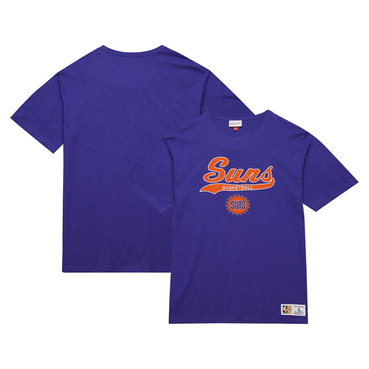 Phoenix Suns Hardwood Classics Felt Applique Slub T-Shirt Purple - Mitchell & Ness outlet